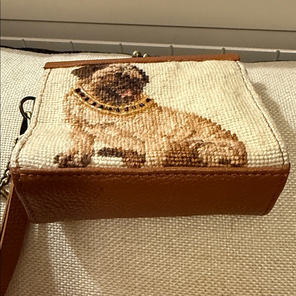 PUG Needlework Wristlet  Coin Purse Wallet - Picture 4 of 6